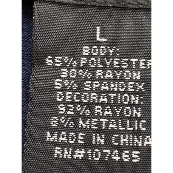 Objects D’art Woman’s Navy Embroidered Gold Trim Jacket Asymmetrical Large - Picture 3 of 8